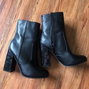 Chunky Marbled Heel Boots